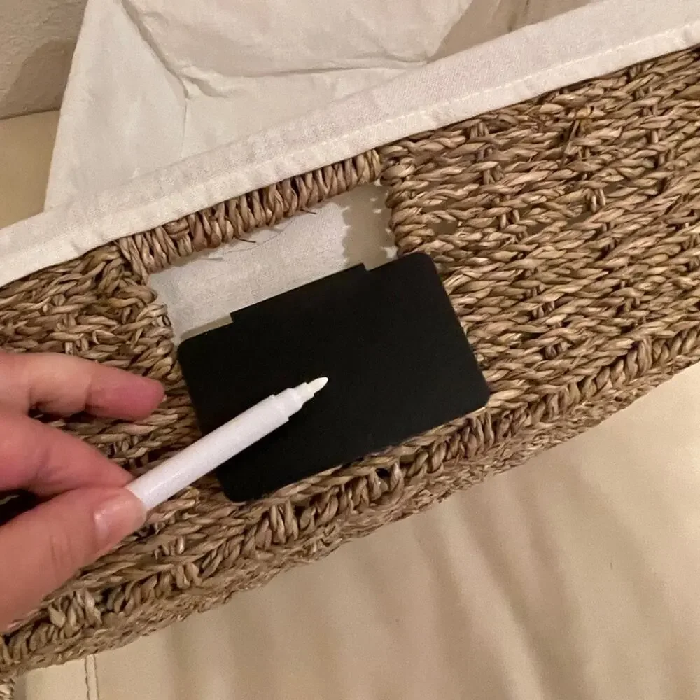 Set of 2 Rectangular Seagrass Baskets With Linen & Pen - Picture 5 of 9